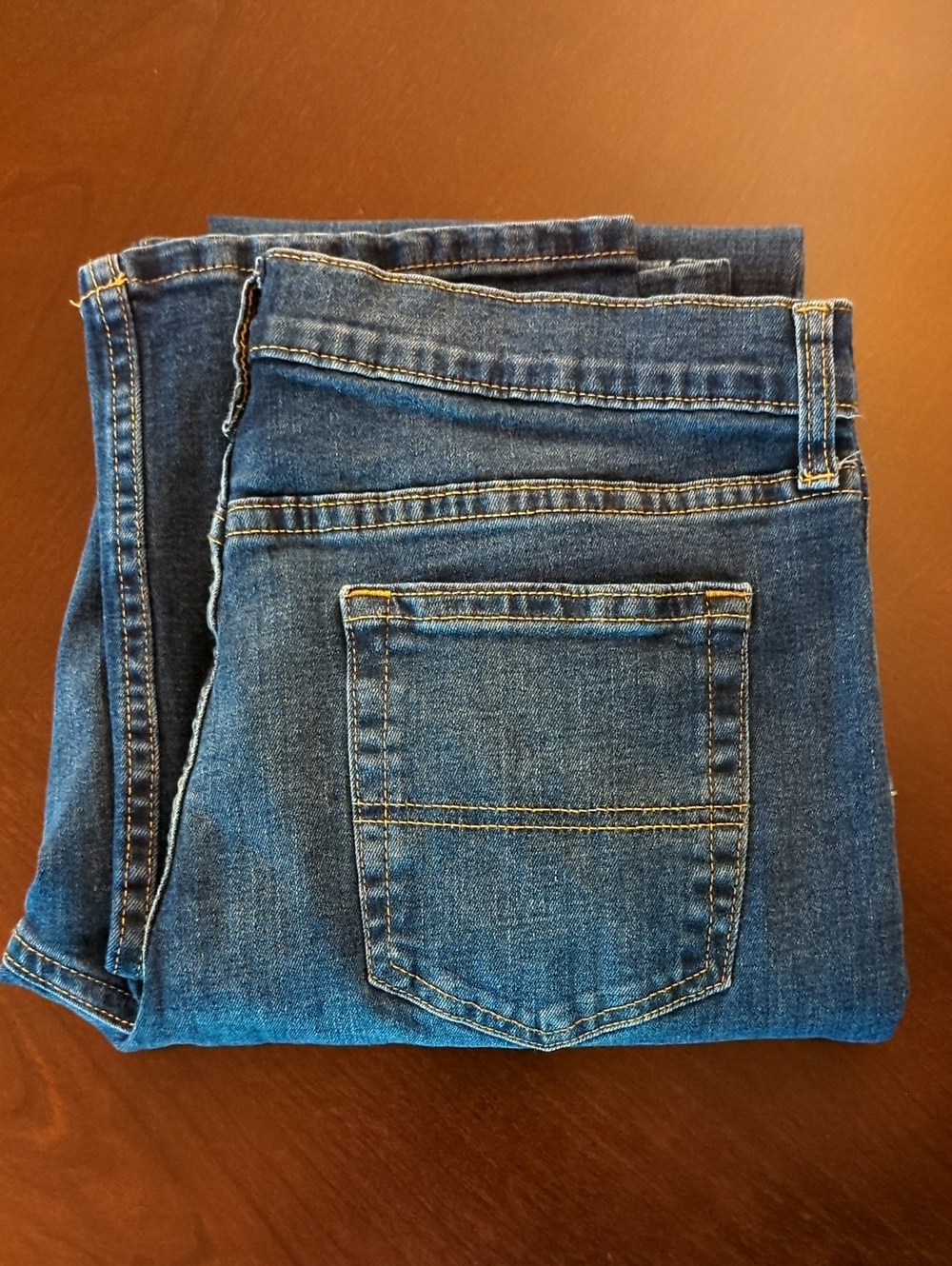 Classic Men's Blue Denim Jeans - Straight Fit, Stretch